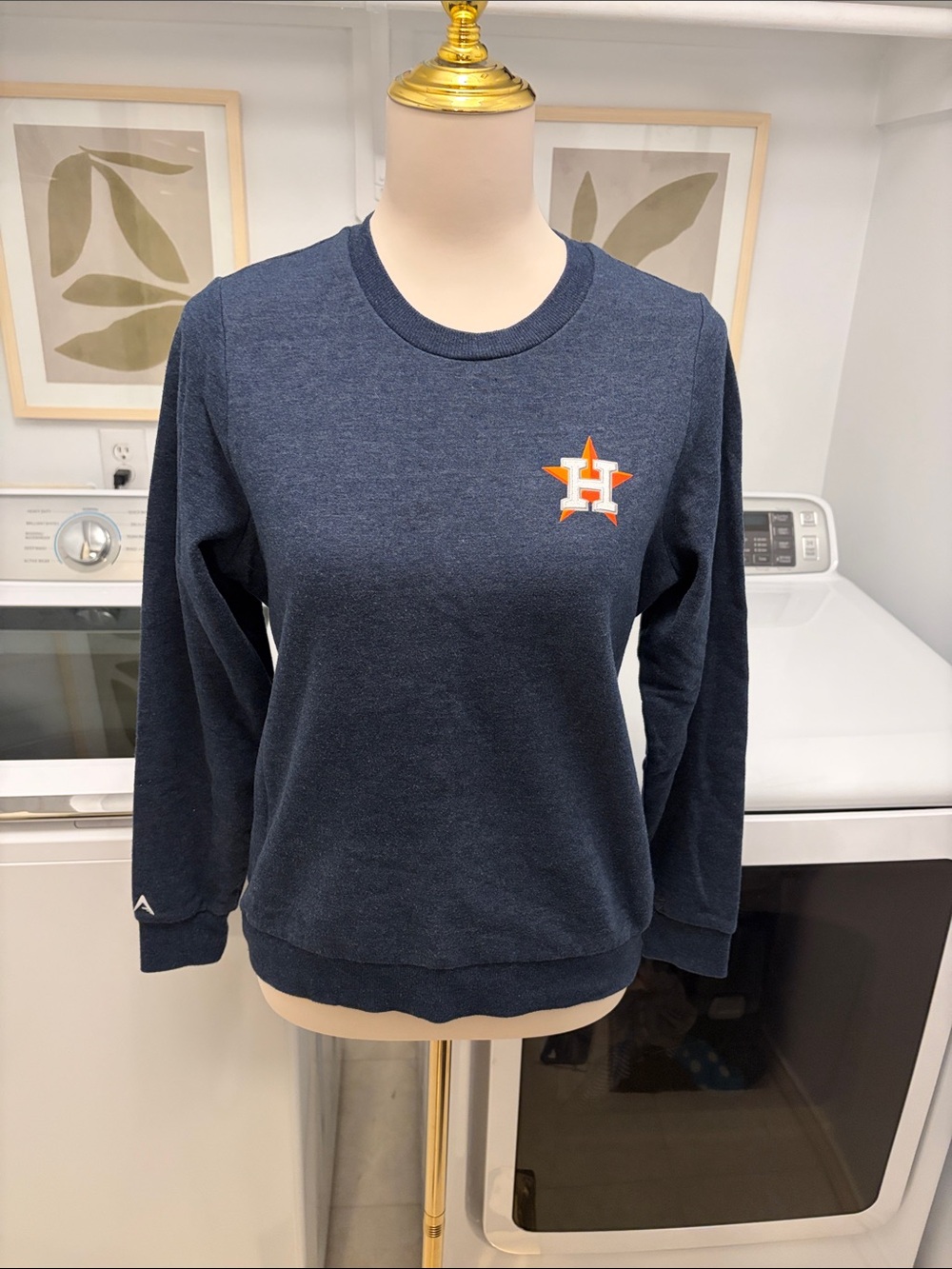 Used Houston Astros Navy Crewneck Sweatshirt - Women's